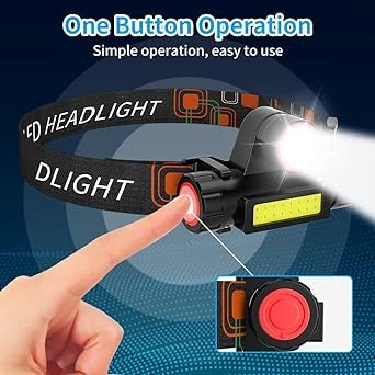 SSEA Waterproof Headlight Flashlight with Zoomable Wide Beam LED HeadLamp for Camping - Image 7