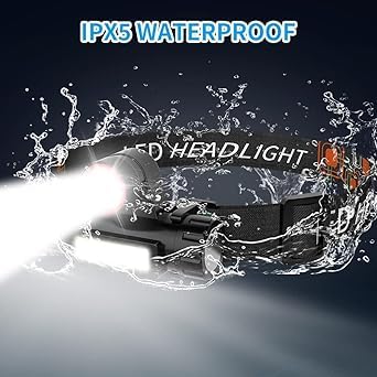 SSEA Waterproof Headlight Flashlight with Zoomable Wide Beam LED HeadLamp for Camping - Image 6