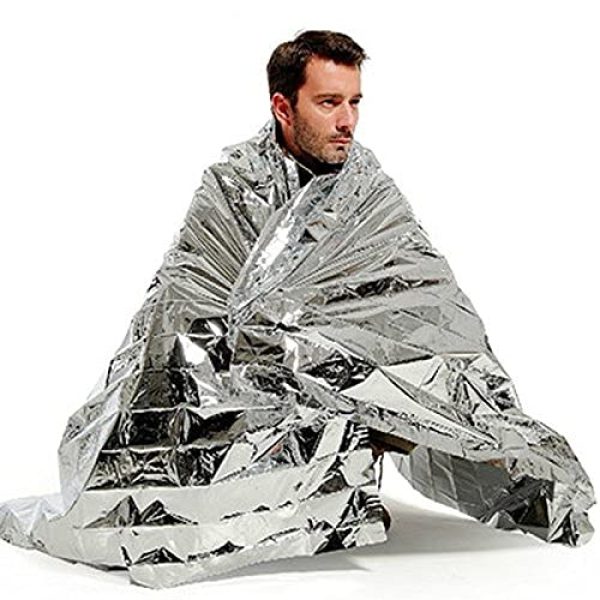 Cambia (Pack of 2 Emergency Mylar Thermal Blanket (140cm x 210cm) - Waterproof & Windproof Foil Blanket for Camping
