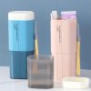 Shopiable Store Travel Toothbrush Case Multifunctional Toothpaste Container Portable Business Trips Wash Cup Holder Organizer Towel Storage Box for Camping - Image 4