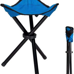 Prechana Folding Camping Stool Portable Fishing Chair Seat For Camping Fishing Hiking Gardening And Beach, Seat Height 20 Inches (Random Color, Metal) - Multicolor