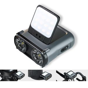 WARSUN Rechargeable Dual-Bead Bright Head Torch with Motion Sensing Brightness Adjustment and Hat Clip - Ideal for Camping