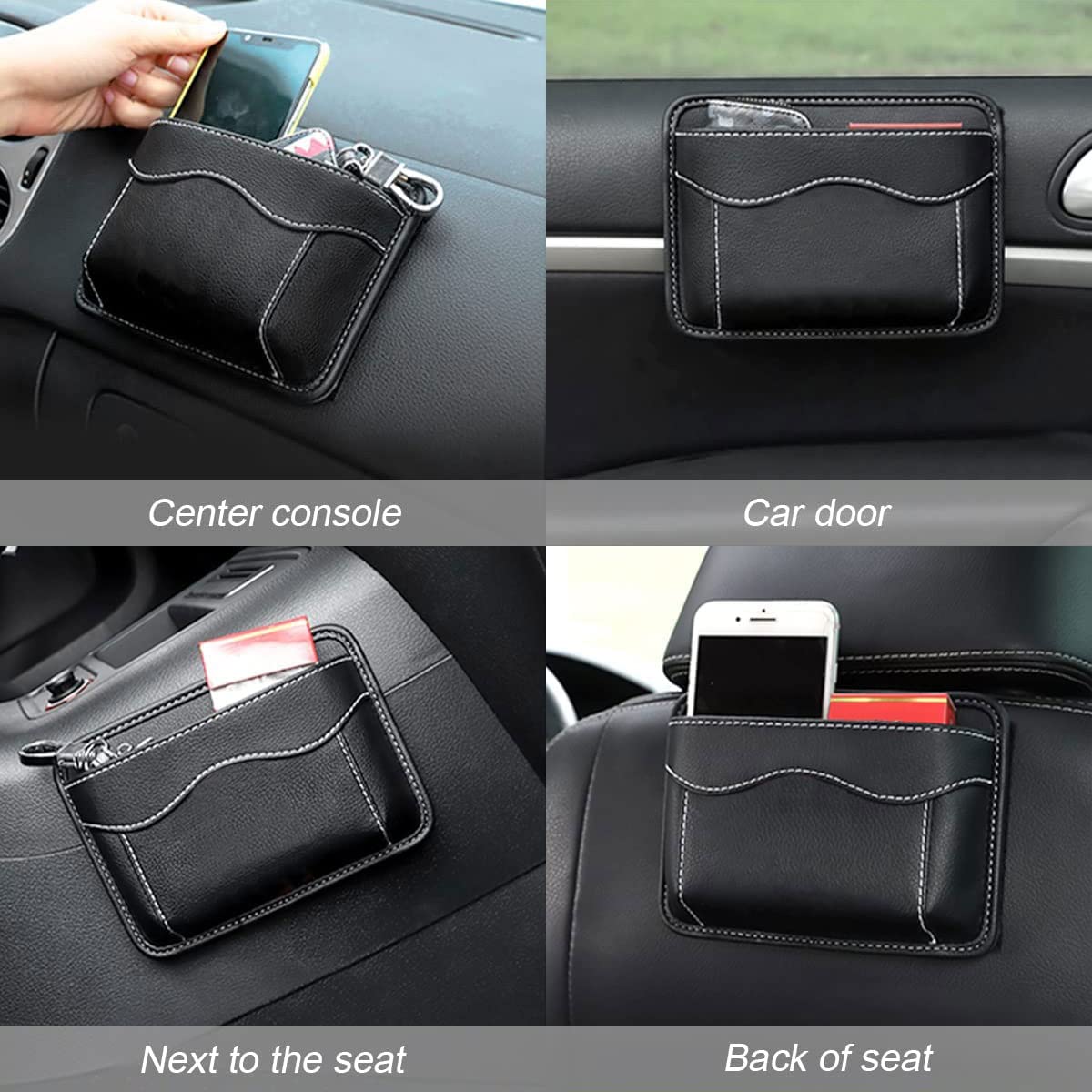STHIRA Car Storage Organizer Pouch Handy Storage Bag Durable Pu Leather Mini Gap Automobiles Storage Bag For Camping - Image 2