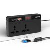 SWIPIO 150W Car Laptop Charger/Power Inverter with 2 USB(3.1A Max) + 1 C Type(1 * 18W PD) Smart USB Charging Ports, 12V DC to 220V AC, 2X Universal AC Outlet Black - Image 5