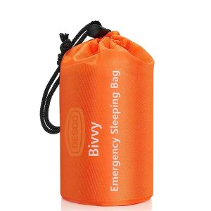 DESCO Emergency Sleeping Bag, Waterproof Lightweight Thermal Bivy Sack, Survival Blanket Bags Portable Nylon Sack for Camping