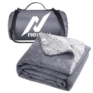 nexlev Sherpa Waterproof Camping Blanket - Extra Thick and Warm Large Sherpa Fleece Outdoor Blanket for Camping