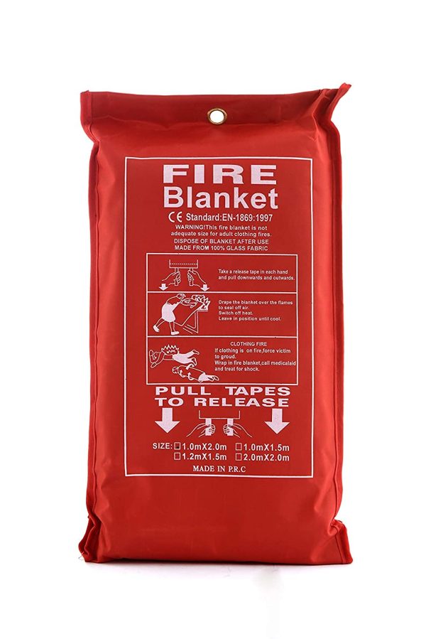 Safety fire blanket Emergency (1 x 2 m) Survival Fiberglass, Flame Retardant, Protection Fire Blanket Shelter Safety Cover for Camping