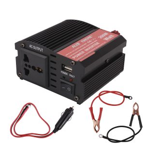 AllExtreme EXPINT02 200W Heavy Duty Portable Power Inverter 1 USB Port Charging DC to AC Output Socket