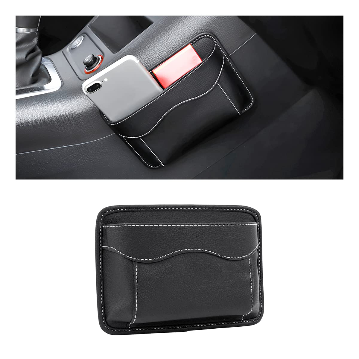 STHIRA Car Storage Organizer Pouch Handy Storage Bag Durable Pu Leather Mini Gap Automobiles Storage Bag For Camping