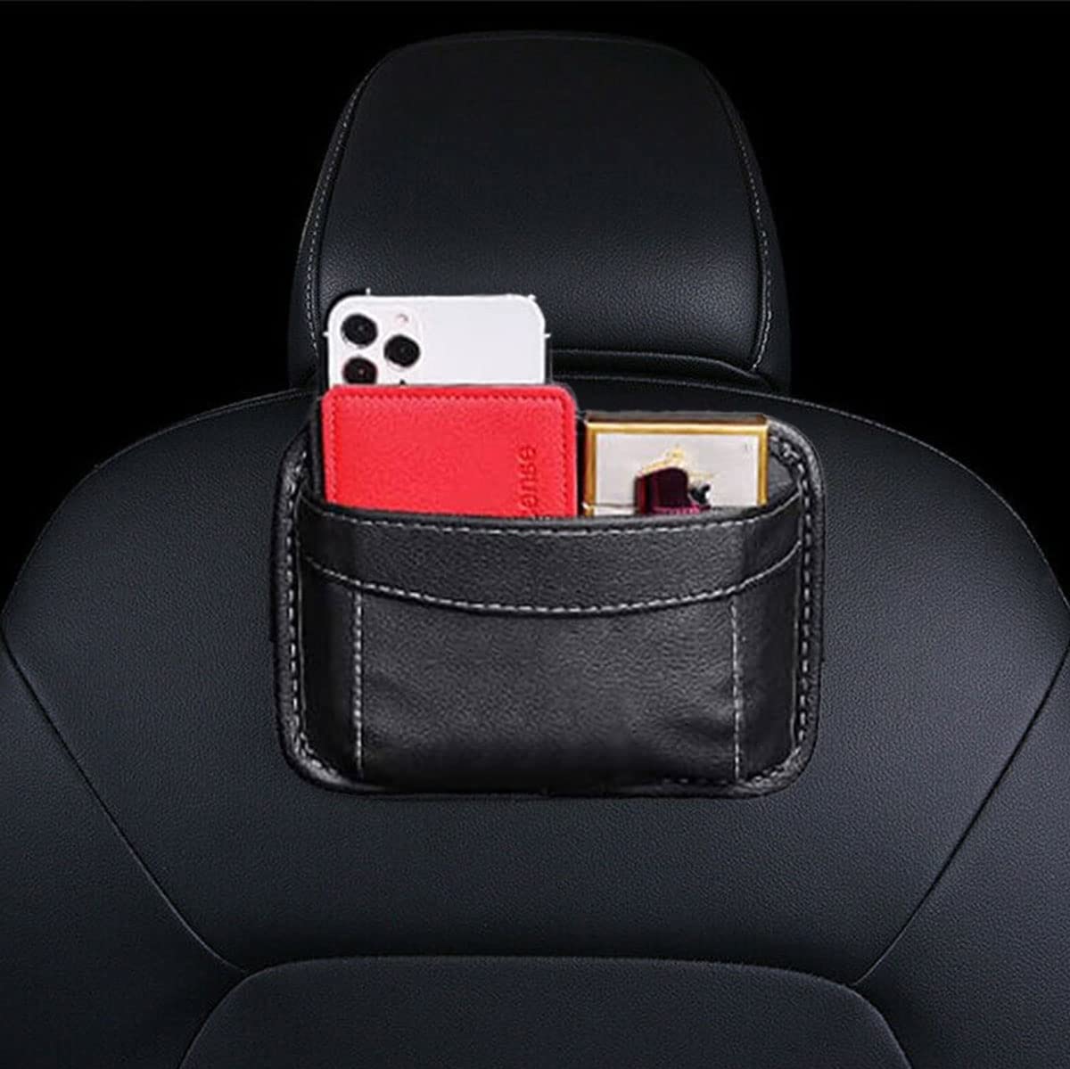STHIRA Car Storage Organizer Pouch Handy Storage Bag Durable Pu Leather Mini Gap Automobiles Storage Bag For Camping - Image 4