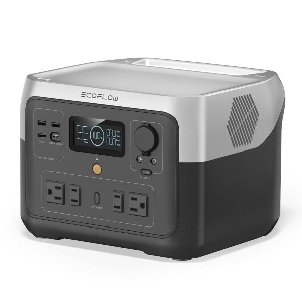 EF ECOFLOW Portable Power Station RIVER 2 Max, 512Wh LiFePO4 Battery, 10 Year Life, 0% - 100% Charge in 60 mins, Power 11 Appliances at once, 230V - 50Hz India Voltage, For Camping