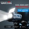 WARSUN Rechargeable Dual-Bead Bright Head Torch with Motion Sensing Brightness Adjustment and Hat Clip - Ideal for Camping - Image 5