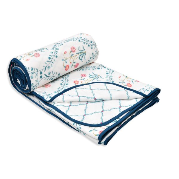 haus & kinder 100% Cotton Reversible Dohar Double Bed, Soft Lightweight Bed Blanket