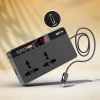 SWIPIO 150W Car Laptop Charger/Power Inverter with 2 USB(3.1A Max) + 1 C Type(1 * 18W PD) Smart USB Charging Ports, 12V DC to 220V AC, 2X Universal AC Outlet Black - Image 7