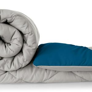 Amazon Brand - Solimo Microfibre Reversible Comforter, Double (Ash Grey & Deep Teal, 200 GSM)