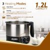 AGARO Esteem Multi Kettle 1.2 Litre, 600W with 3 Heating Modes & Rapid Boil Technology (Silver) - Image 2