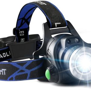 Rechargeable Headlamp,1500 Lumen High Bright Zoom LED Head Lamp,Large Battery-Powered Waterproof Headband Lamp with 4 Modes and Adjustable Headband Perfect For Camping