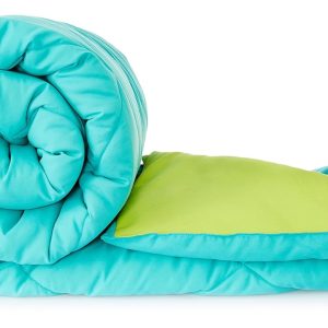 Amazon Brand - Solimo Microfiber Reversible Comforter, Single (Aqua Blue & Olive Green, 200 GSM)